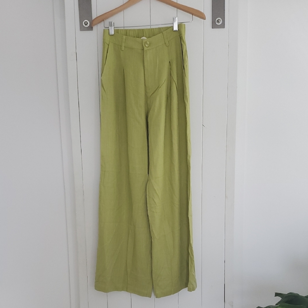 Solia The Label Green Wide-Leg Pants - Picture 1 of 2